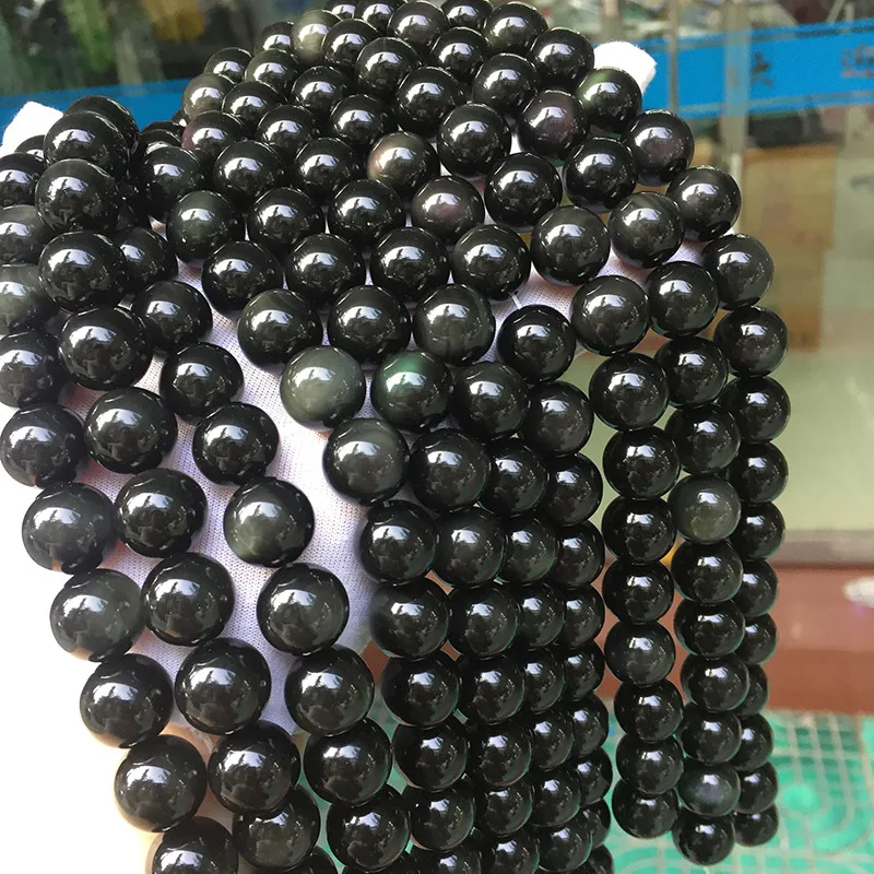 

Natural Rainbow Obsidian Round Loose Beads 4-16MM Fit Diy Charm Bracelet For Jewelry Making Accessory