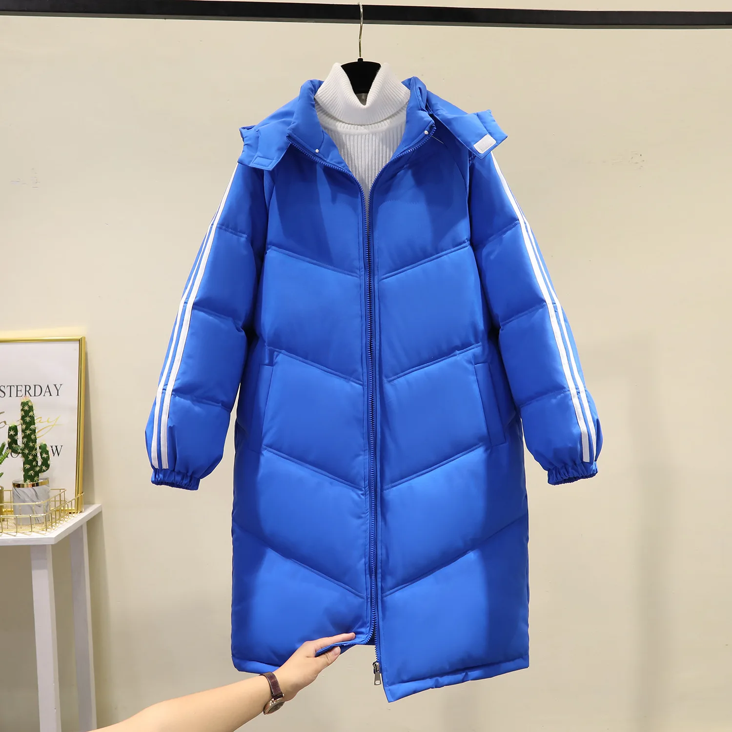 2022new down Cotton Jacket Women's Mid-Length Parkas Coat Winter Parkas Jacket Bread Coat