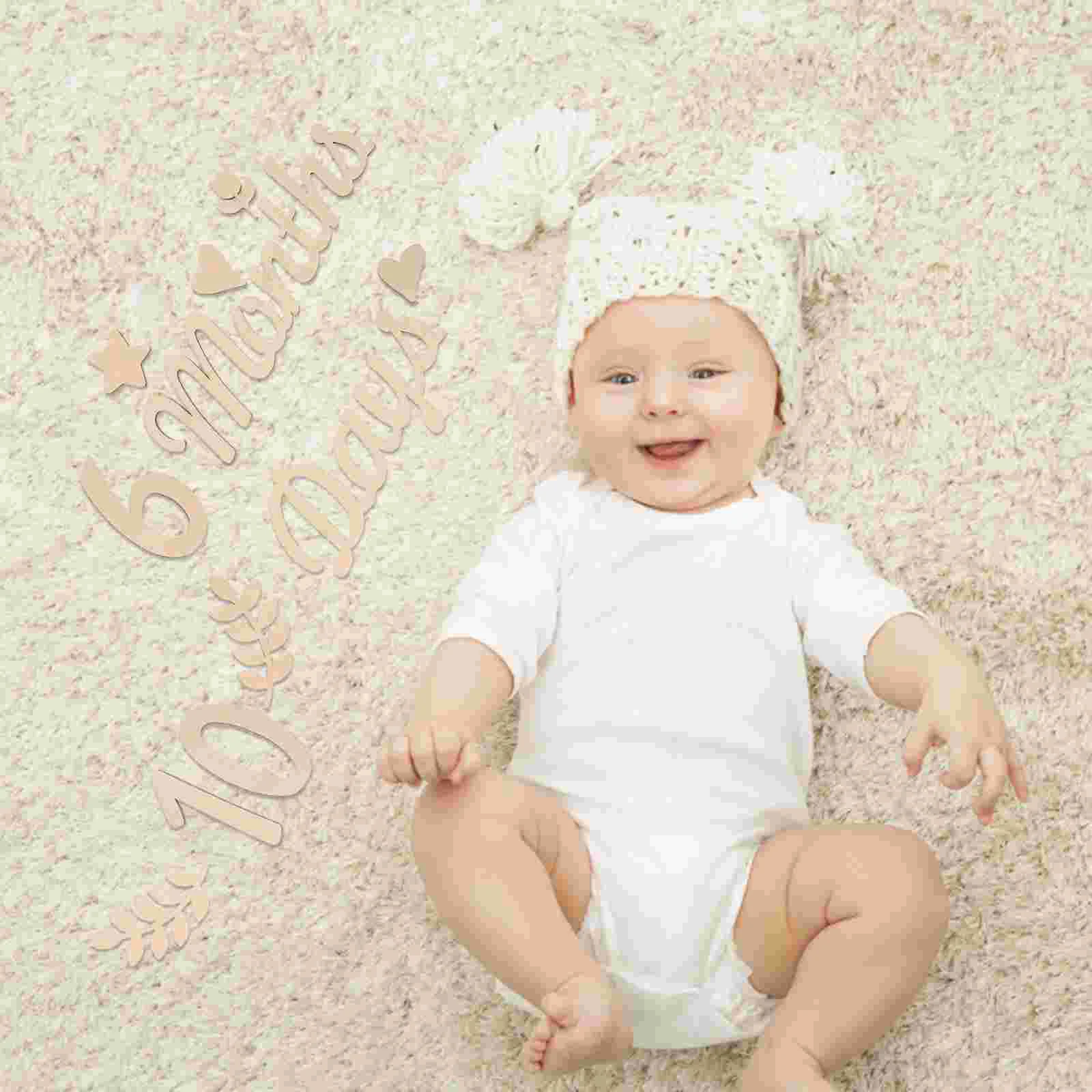 Деревянная тарелка на месяц детские вехи цифры эмблемы детский знак подарок для