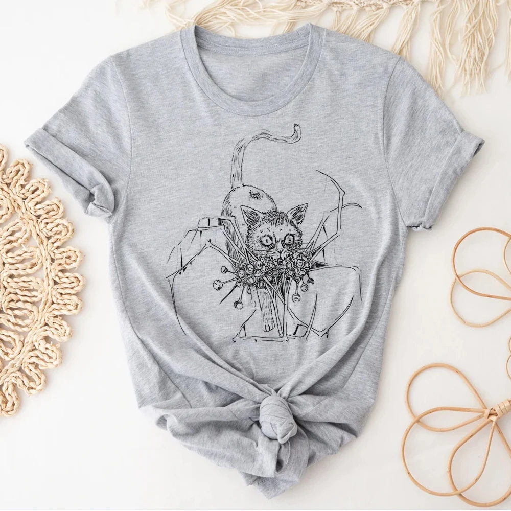 Junji Ito top tees women Gothic kawaii Vintage Digital University tshirt aesthetic 80s 2000s Comfortable