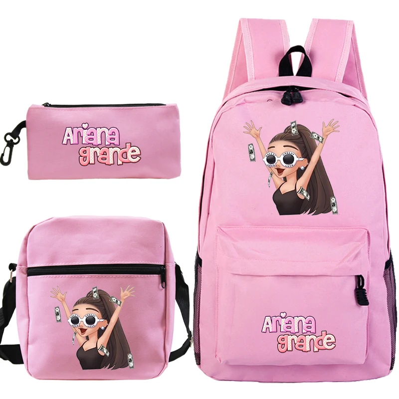 

Mochilas Ariana Grande Backpack Bookbag School Bag For Women Daily Knapsack 3 Pcs/Set Schoolbag Girls Bagpack Female Rucksack