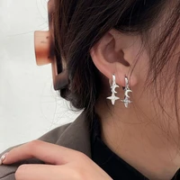 925 sterling silver stars and moon earrings female niche design light luxury high sense ins earrings