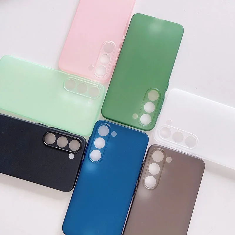 Матовый мягкий чехол для Samsung Galaxy S24 S23 S22 S21 FE Plus Ultra A53 A33 A23 A13 A73 A52 A72 прозрачный