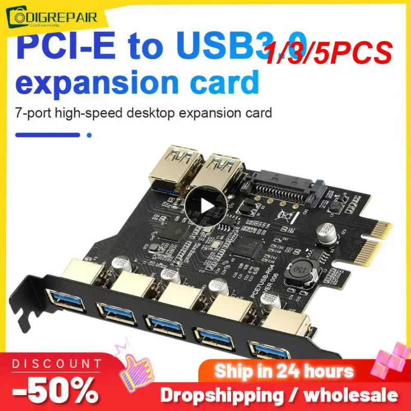 

1/3/5PCS New PCIE USB 1X to 2Type-C Expansion Card 3 USB3.0 Type-C Adapter PCI Express x16 Slot SATA 15/19PIN For Windows 7/8/10
