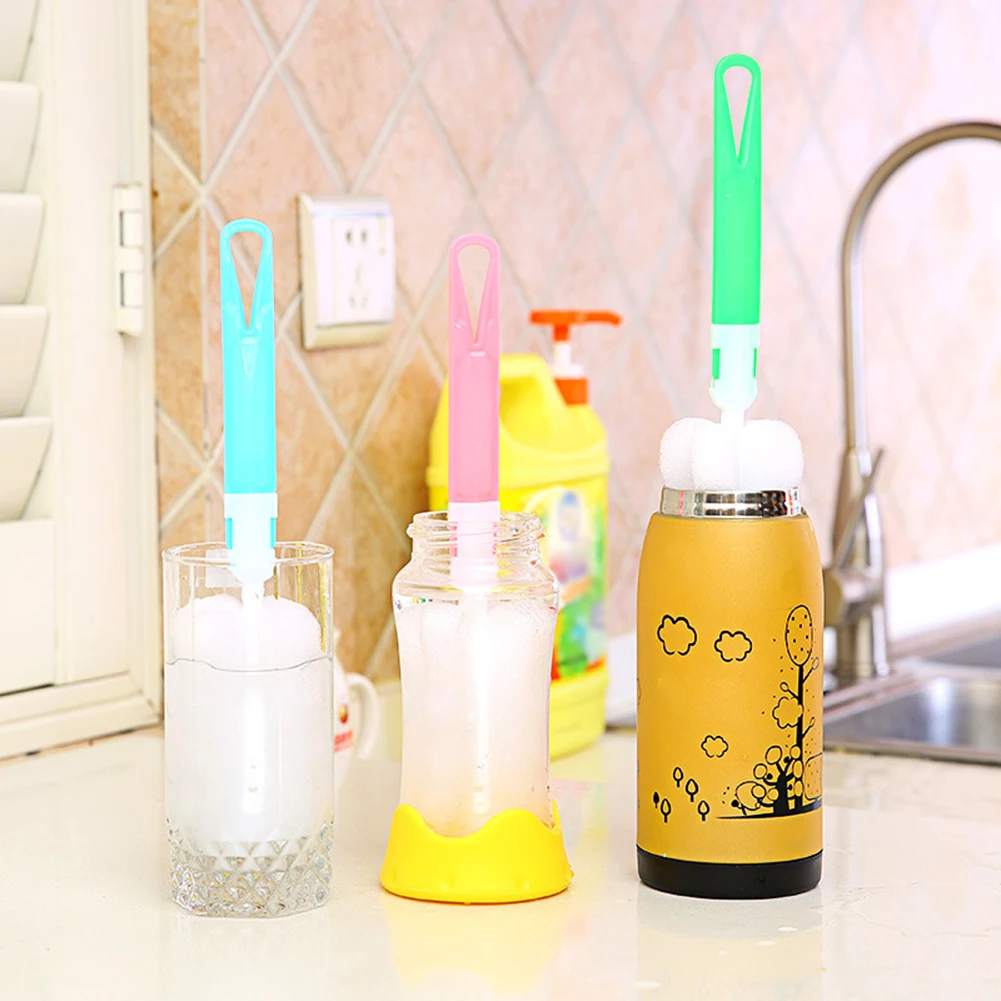 

1Pc Sponge Cup Brush Long Handle Detachable Non-Toxic Safe Bottle Thermos Cleaning Tools Kitchen Practical Cleaning Bursh