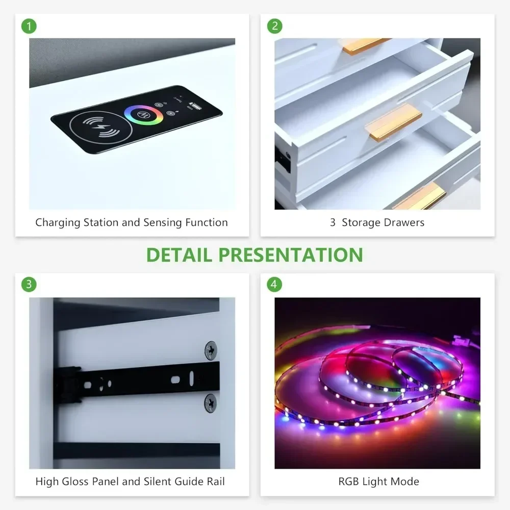 Умная Ночная подставка RGB светодиодный с беспроводной зарядной станцией умная