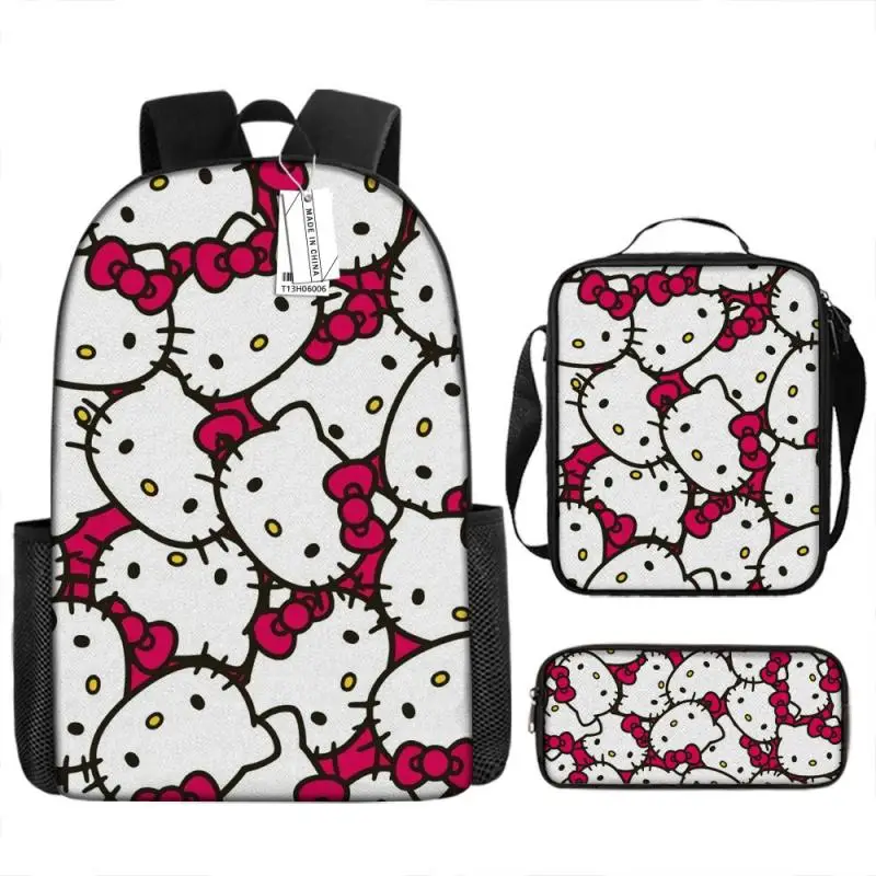 

Hello Kittys Child Backpack Sanrios Pupils Schoolbag Breathable Waterproof Anime Figure Oxford Cloth Kawaii Student Storage