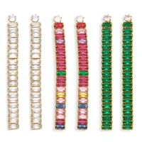 summer 2022 female ins color zircon personalized earrings trendy high end long tassel retro