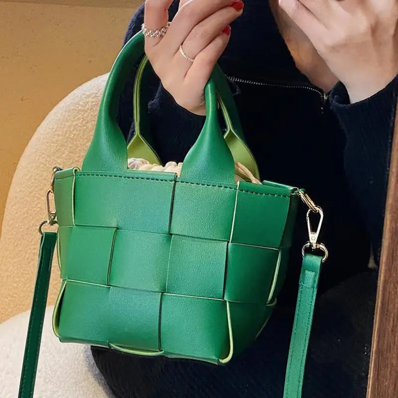 Кожаная плетеная Сумка-тоут Lnv, модная Новая высококачественная женская дизайнерская сумка, дорожная сумка-мессенджер через плечо, кошельк...