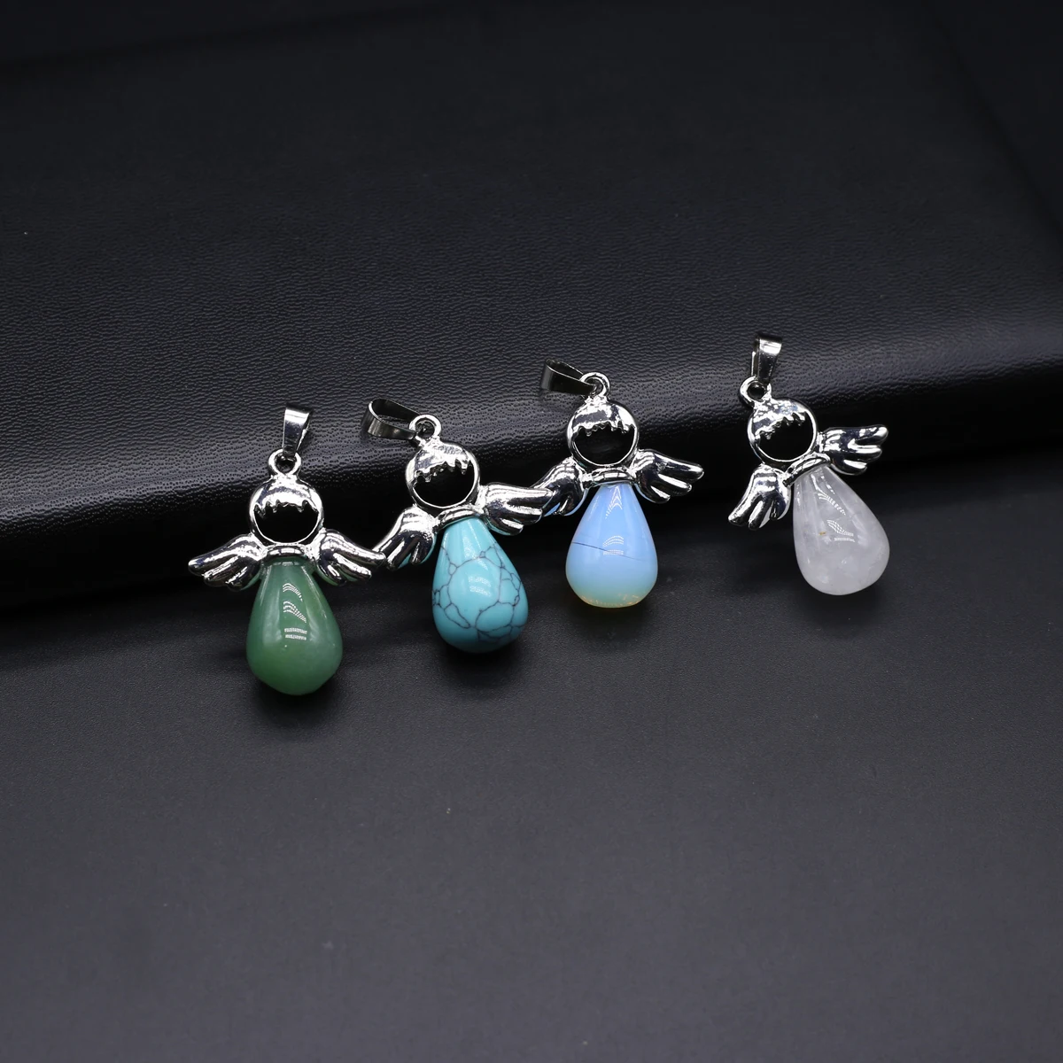 Ангел В Форме Натурального Камня Аметист содалит голубой бирюзовый агат кулон DIY