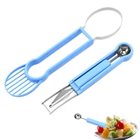 watermelon slicer cutter stainless steel fruit spoon pulp separator watermelon cutter set fruit carving tool kitchen gadgets