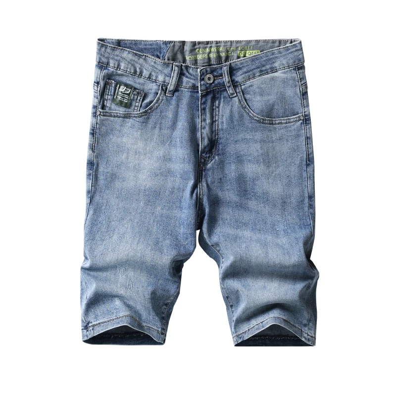 KSTUN Summer Shorts Jeans For Men Denim Shorts Light Blue Stretch Slim Fit High Quality Brand Men's Clothing Male Short Pants