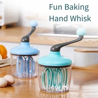 mini cream beater manual household cake beater egg shaker semi automatic small egg beater kitchen artifact