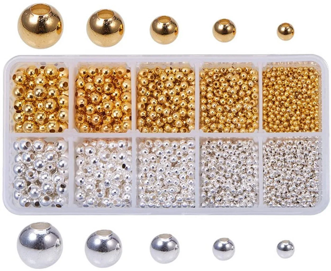 2340 шт./кор. гладкие шарики-разделители железная Золотая бриллиант пять размеров