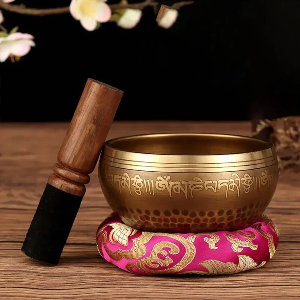 20 см Будда Мантра Дизайн Тибетский Непал Набор поющих чаш ручной работы