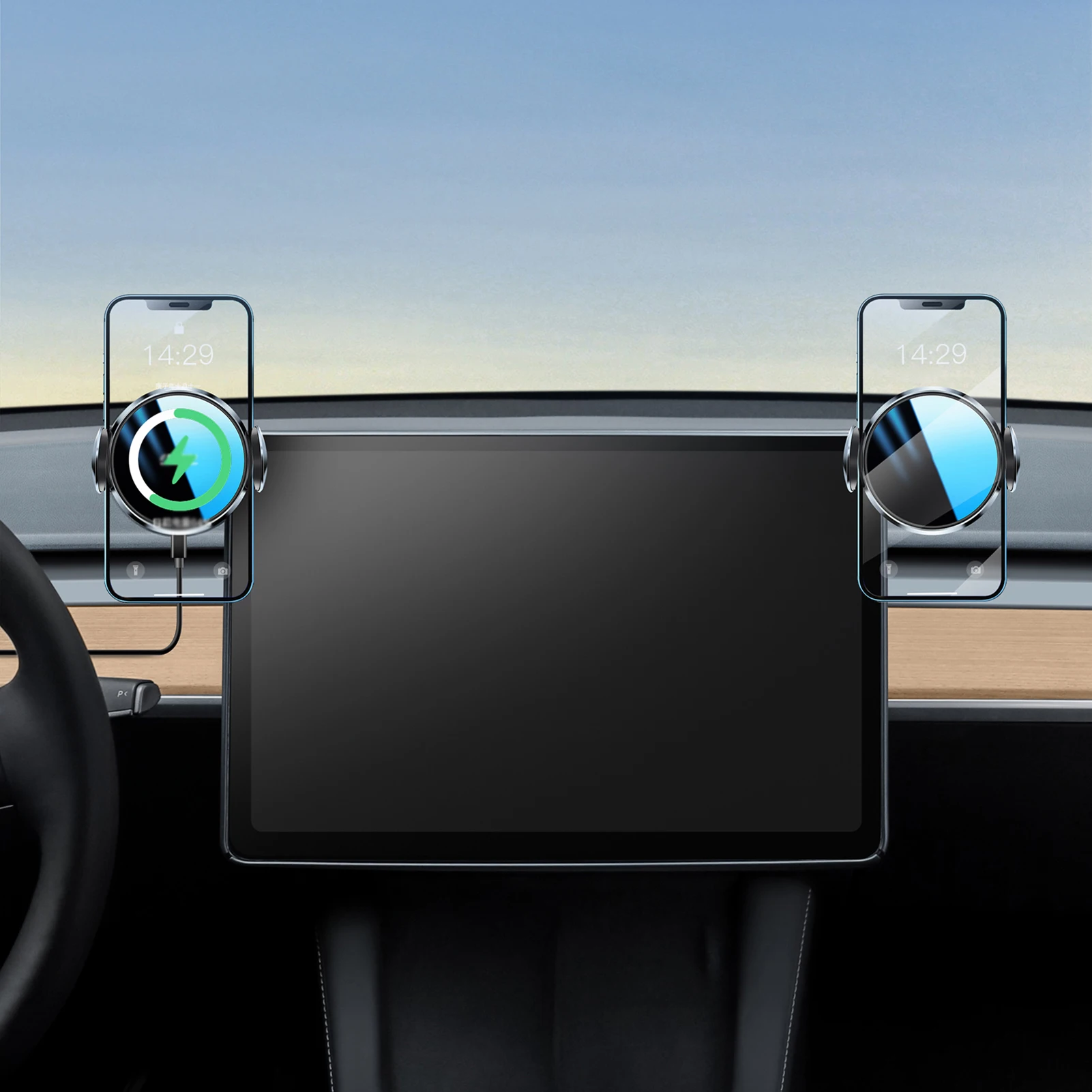 

For T Esla Model 3 Model Y Car Screen Navigation Mobile Phone Holder Interior Storage Box Decoration Tissue Box Accessories