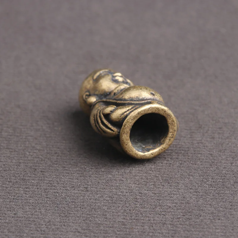 Ретро латунный большой живот Смеющийся Будда Защита мира статуя для дома