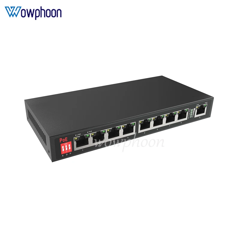 9-Port 10/100M unmanaged AI PoE switch 8 PoE ports and 1 RJ45 port