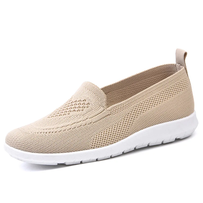 Casual Women's Shoes Spring Fashion Female Ladies Mesh Loafers Ballet Flats Slip-on Woman Nurse Vulcanized Knitting Shoes