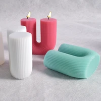 2022 new u shape silicone mould diy 3d scented candle mould soap plaster mould chocolate cake decoration home craft ornament