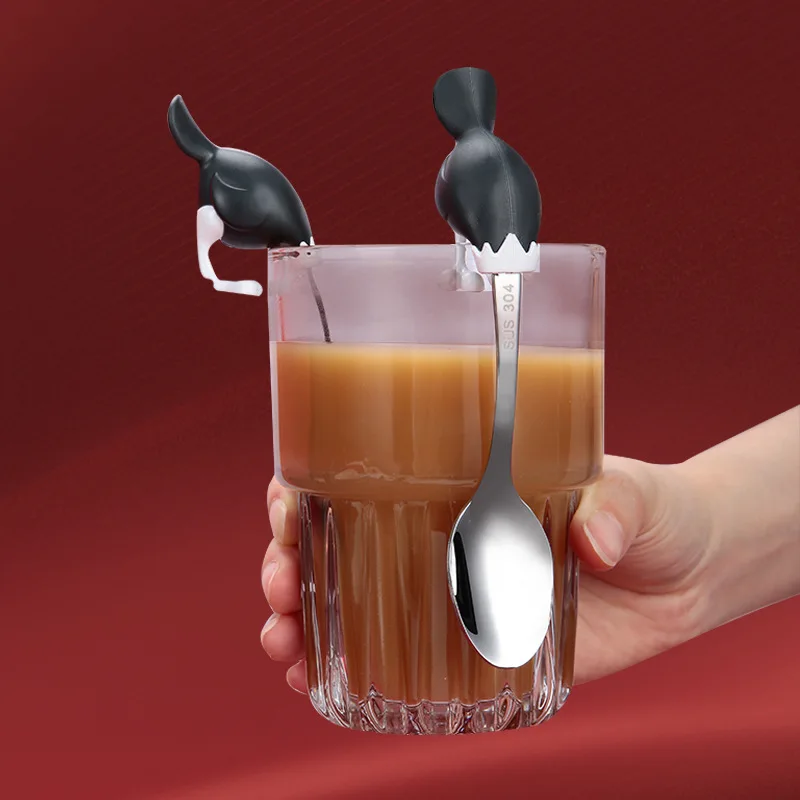 

Искусственная смешная посуда с рисунком страуса для мороженого, десертов, кухонные инструменты, хороший подарок, многоцелевая нержавеющая ...