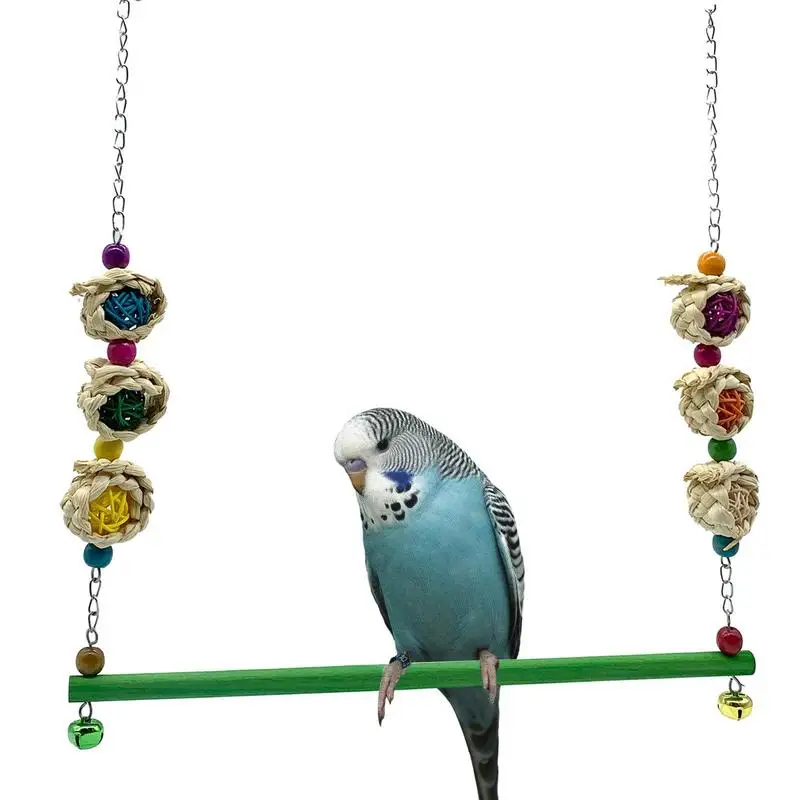 

1pcs Parrot Stand Rod Toys Wood Fork Branch Perch Bird Cage Hanging Swing Pet Bird Chewing Toy Playground Bird Supplies