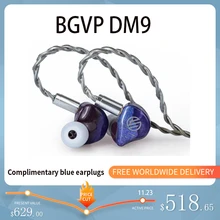 BGVP DM9 4EST + 1DD + 4BA New Flagship In-Ear Wired Earphones  HIFI Monitor Earbuds With MMCX Cable Wood Carving IEMs Headphones