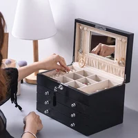 Piano Paint First-decoration Box Women's High-capacity Solid Wood Jewelry Storage Box European-style High-grade Jewelry Box