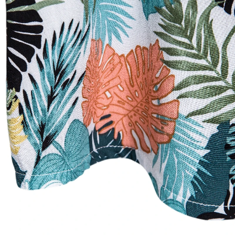 Мужская хлопковая рубашка с коротким рукавом гавайская Пляжная футболка