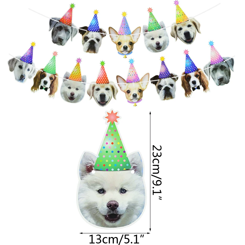 

Бумажный баннер с флагами MOONBIFFY для дня рождения кошек и собак