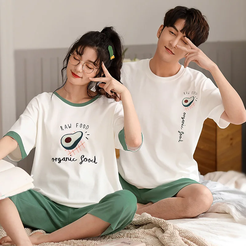 Новый Пижамный комплект для пары мужчин и женщин Повседневная Пижама из 100%