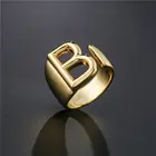 Женское металлическое кольцо с буквами золотистого цвета