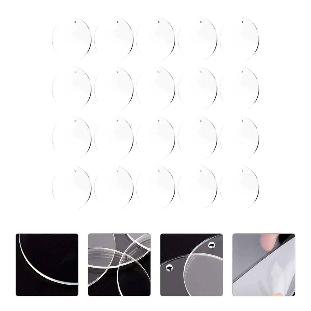

Acrylic Blanks Circle Clear Sheet Discs Keychain Round Transparent Ornaments Sheets Ornament Crafts Painting Holes Diy Rounds