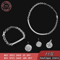 sterling silver 925 adjustable detachable pendant smile bracelet necklace asymmetric luxury brand jewelry womens jewelry