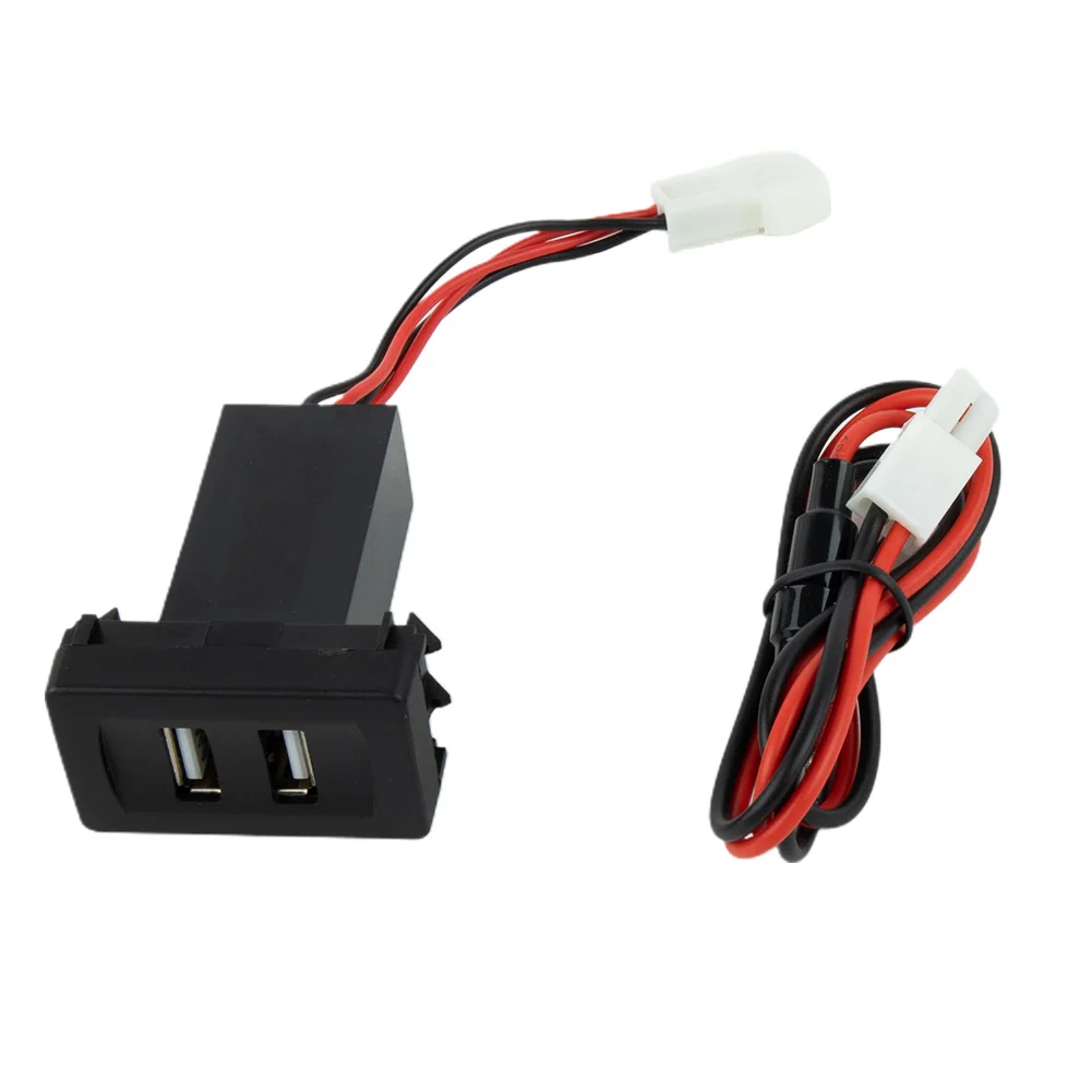 

1pc Charger Wiring Harness 2.1A USB Car Dual USB Port Charger Socket Light Built-In Socket For Transport T4 With Fuse (F2AL 250)