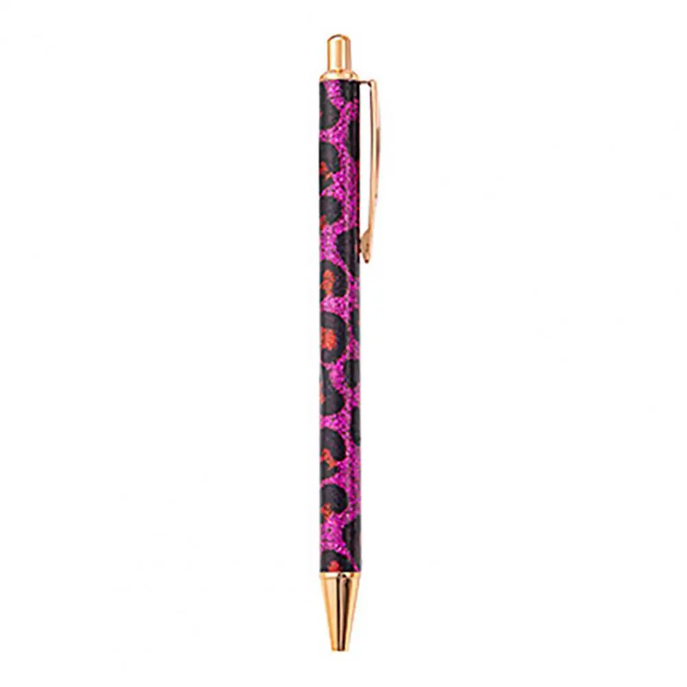 

1.0mm Ballpoint Pen Fluent Write Leopard Print Metal Student Exam Stationery Pen for Office