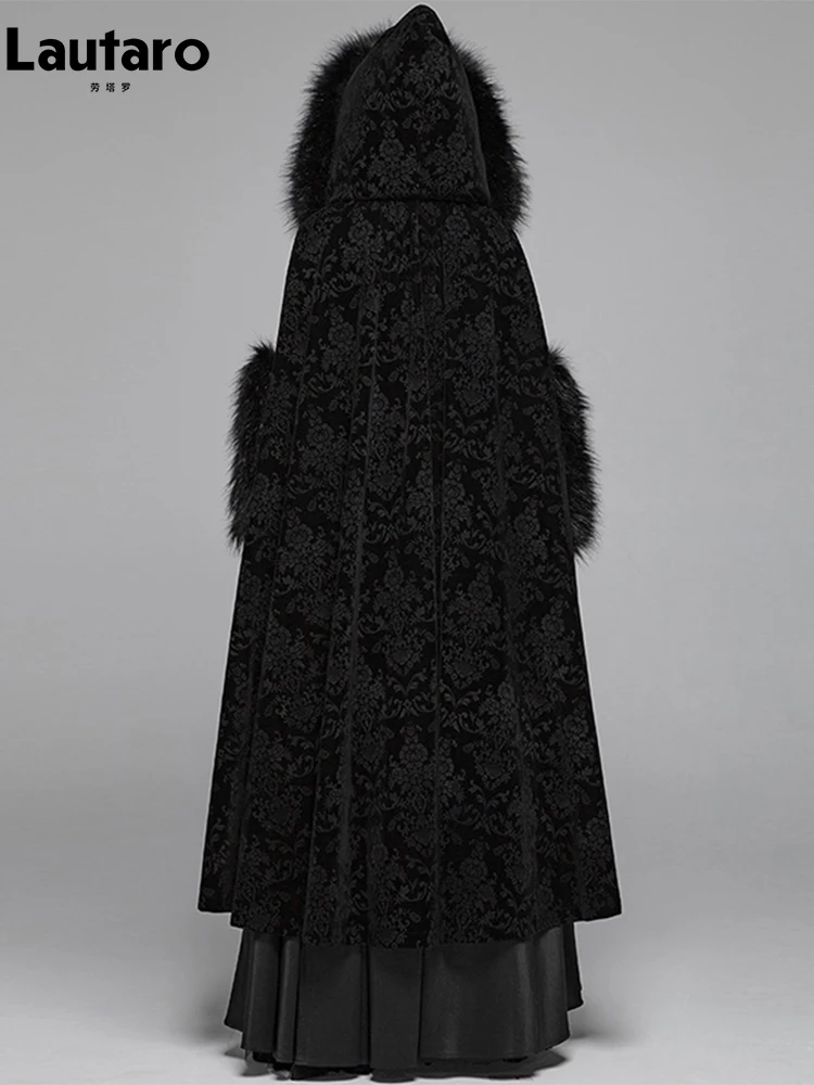 Lautaro Зимняя длинная черная темно-академическая готическая винтажная