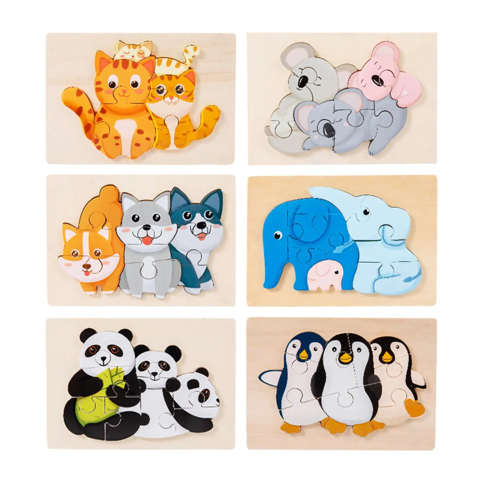 

Montessori Animal Jigsaw Puzzles Educational Developmental Toy Cognition Intelligence Puzzle Shape Puzzle for Toddlers Girls Boy