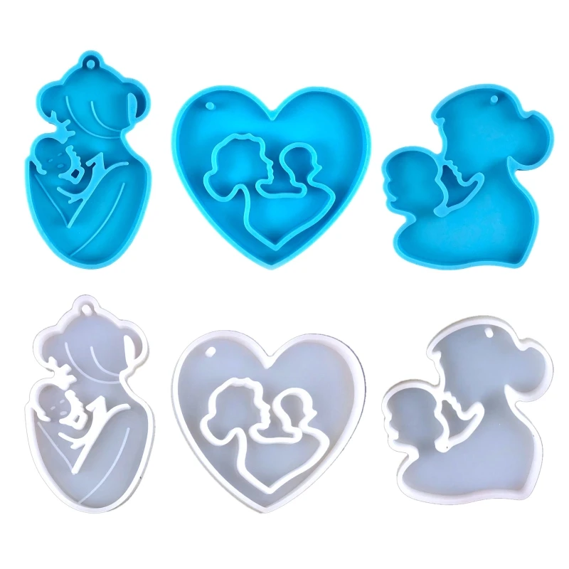 

Super Glossy Resin Mother and Baby Keychain Pendant Mold Epoxy Craft Silicone Moulds Polymer Clay Diy Jewelry Making
