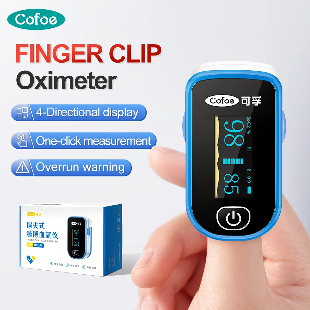

Cofoe Fingertip Oximeter Blood Oxygen Monitor OLED SPO2 PR Medical Finger Pulse Oxymeter Heart Rate Detection For Adults & child