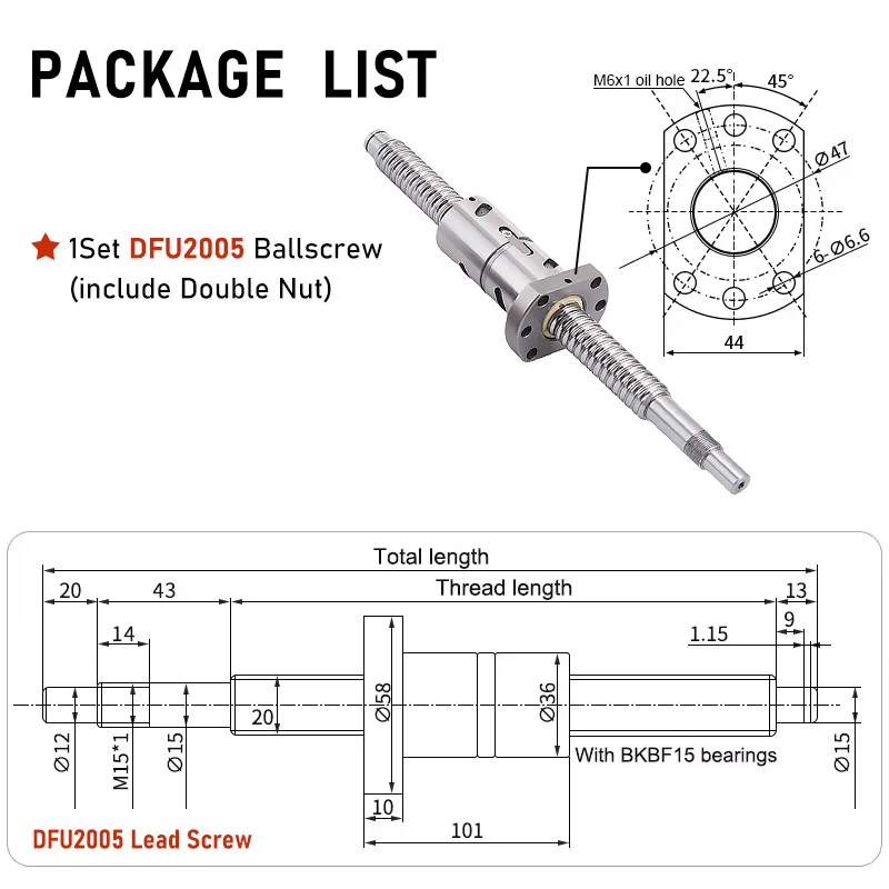 

Шариковые винты LHOHWP DFU1605/2005/2505/2510/3205/3210/4005/4010/5010