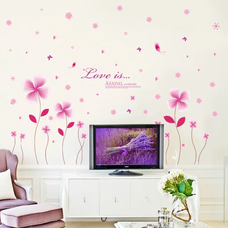 

New Plant And Flower Combination Wall Stickers For Living Room Bedroom Porch Background Decoration Self-adhesive And Removable