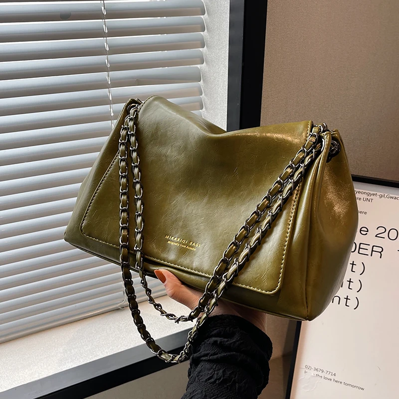 

Casual Crossbody Bag For Women Large Capacity Luxury Designer BrandTote Bags Vintage New PU Leather Shoulder Bag