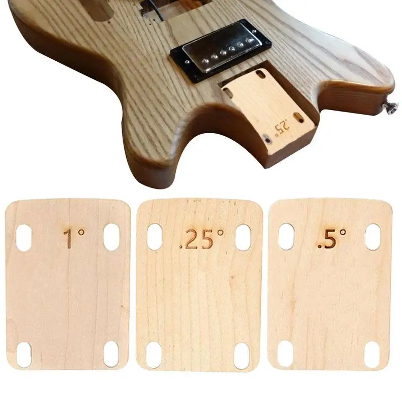 

Guitar Neck S 3 PCS Wooden Guitar S Bass Neck Plate Gasket Protective Replacement For Electric Guitars 3x2 Inch