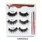 3 пары, магнитные ресницы, натуральная длинная Магнитная подводка для глаз