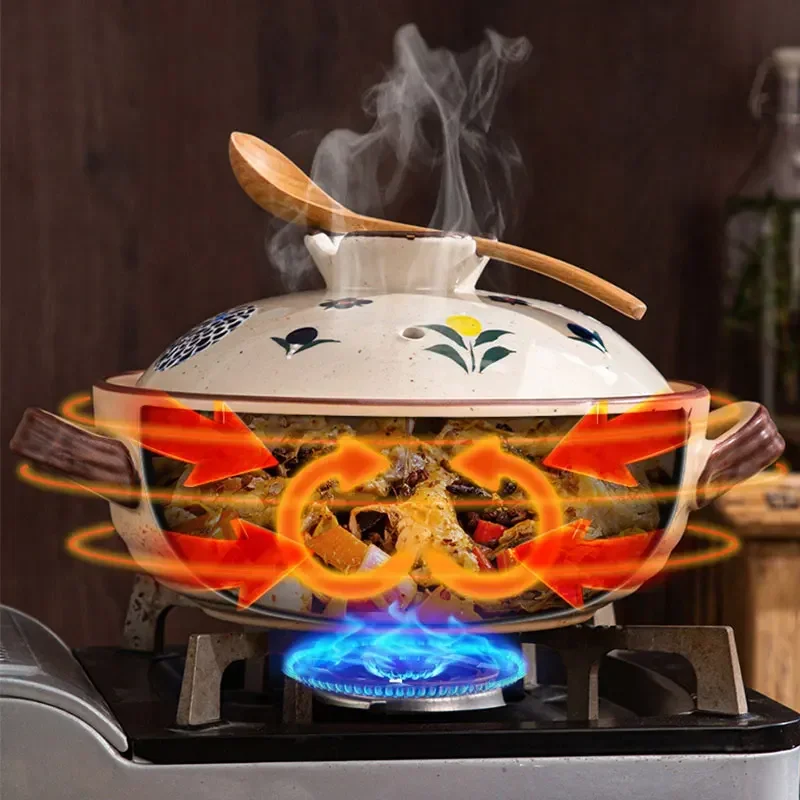 Японская кастрюля для супа, кастрюли, запеканка, керамическая кастрюля для рисовой лапши, устойчивая к высоким температурам сковорода для газовой плиты, кухни (art.: 3920cd78136cf) - 3920cd78136cf