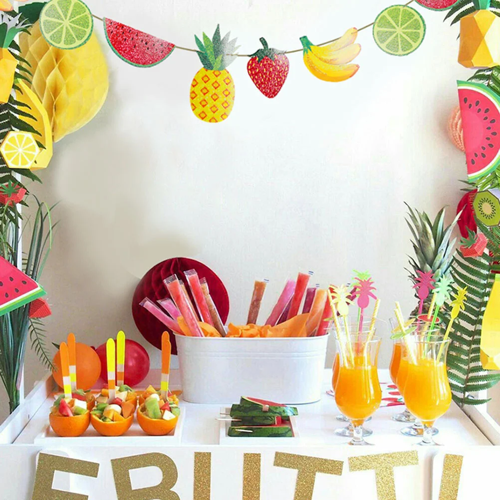 

1PC Party Banner Fruit Garland Twotti Fruity Birthday Decorations Fruit Decorations Fruit Birthday Decorations