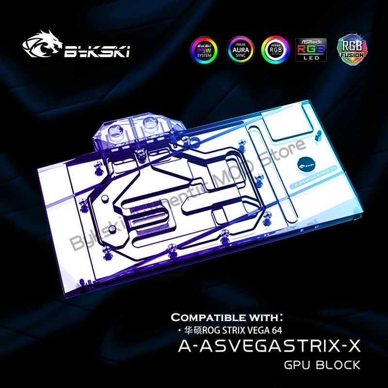 Bykski A-ASVEGASTRIX-X Vega 64 водяной блок для ASUS Asus ROG STRIX Watercooler ARGB 5V AURA SYNC
