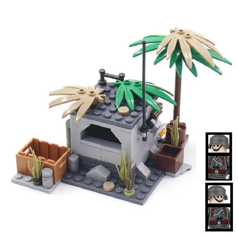 

Military War Fort 010-2 Base Castle Tower Position MOC Minifigurine Architecture Building Block Playmobil Bricks Children Toys