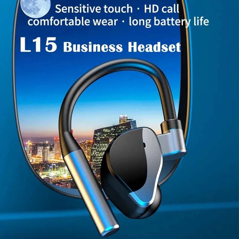 

L15 Wireless Bluetooth V5.2 Headphone Business Handsfree Earphone In-ear Touch Headset Sports Single Earbud for All Smartphone